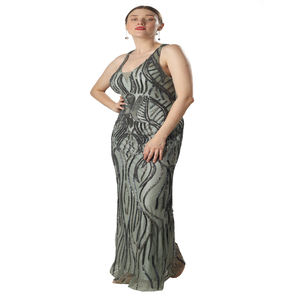 Robe de soirée longue pour femme, super élégante, de créateur de luxe |   Robe de cérémonie indienne pour mariages, galas et grands événements - Product Image 3