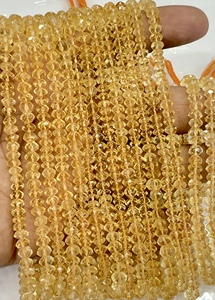 ลูกปัดควอตซ์เหลี่ยมเพชรพลอยสีเหลืองมะนาวธรรมชาติขนาด4มม. ขนาดประมาณ14นิ้วลูกปัดซิทรินธรรมชาติ - Product Image 4