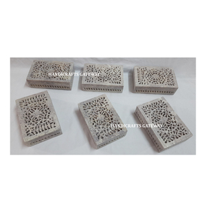 Indian Natural Soapstone Carving Flower Design Jewelry <b>Box</b> Best Designer Workmanship For Home Decorative And Corporate <b>Gift</b> - Product Image 2