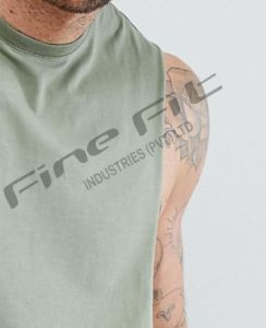 Débardeurs en coton pour hommes avec logo personnalisé, sans manches, en tricot, style décontracté - Product Image 3