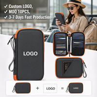 Portefeuille de voyage anti-vol avec logo personnalisé, blocage RFID, porte-passeport, organiseur de documents multifonctionnel, étui avec sangle de poignet