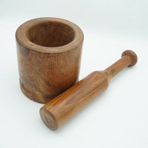 Hermoso mortero y Maja de madera en tamaños personalizados, mortero y Maja de madera artesanal, mortero y Maja de madera al por mayor - Product Image 6