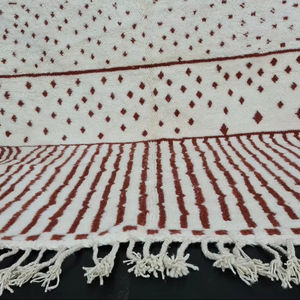 Hecho a mano auténtica alfombra marroquí Beni Ourain punteada abstracta Alfombra de lana bereber precios al por mayor fabricante distribuidor oferta - Product Image 2
