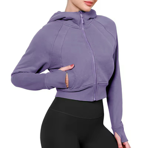 Sudadera con capucha corta personalizada para mujer, sudaderas y sudaderas informales para mujer, pulóver recortado, sudaderas con capucha extragrandes para mujer - Product Image 3