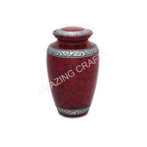 Urne funéraire en métal pour adulte, artisanale, avec motif de papillon blanc gravé, urne commémorative en aluminium - Product Image 4