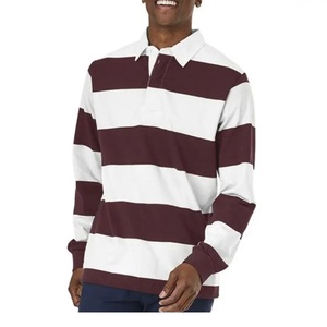 NEW <b>High</b> Quality Custom Rugby <b>Shirt</b> <b>Mens</b> Sewn Stripe Long Sleeve Jersey Twill <b>Collar</b> Rugby Sports Polo Style Rugby <b>Shirt</b> For <b>Men</b> - Product Image 2