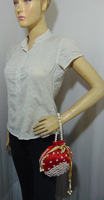 Bolso Potli Rajasthani étnico mujeres elegante bordado bolso de seda para mujer monedero indio Royal Batwa muñequeras estilo tradicional B