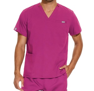Uniformes de gommage d'infirmière médicale 3 poches pour le personnel hospitalier, vêtements hauts en coton imprimé noir, nouveaux modèles Offre Spéciale - Product Image 3
