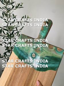 Eco-friendly Wooden Resin Chopping Board Best Quality Mango Wood & Resin Chopping Board Resin Handle Blue <b>Green</b> Hot Pink <b>Color</b> - Product Image 5