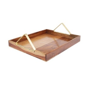 Restaurant Cafe Hotels Serving Dishes <b>Food</b> Fruit Coffee Serving <b>Tray</b> Rounded Shape Latest Designer Wooden Serving <b>Tray</b> - Product Image 4