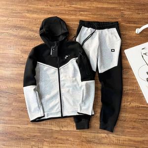 Men's New <b>Spring</b> and Autumn Sports Clothing Set Hooded Zipper Jacket With <b>Small</b> Leg Pants Loose Fit for Adults - Product Image 3