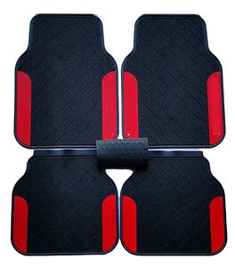 Alfombrillas rojas para el suelo del coche, juego completo de alfombrillas impermeables de pvc, superbuenas, venta al por mayor - Product Image 1