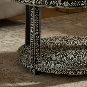 Isla Iluminada de Lujo con Incrustaciones de Mármol, Resina Natural Hecha a Mano, Superficie Ecológica con Diseño Floral, Resistente al Agua y al Fuego - Product Image 4