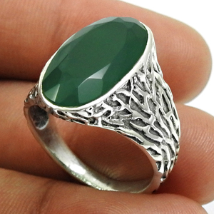 2024 Jewelry Women <b>Rings</b> Cut Green Onyx Oval Gemstone Bezel Setting 925 Sterling Silver <b>Rings</b> Handmade Wholesale Factory Price - Product Image 2