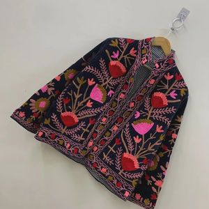 Handmade Suzani Embroidery <b>Velvet</b> Jacket Vintage Boho Coat Unisex Winter Jacket Ethnic Chic Outerwear - Product Image 1