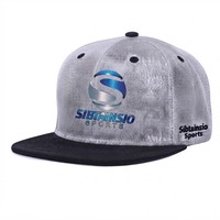 Casquette Snapback en daim gris personnalisée avec visière plate noire, logo brodé de qualité supérieure, casquette de baseball streetwear, casquette ajustable hip hop