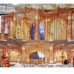 Estilo palaciego Bollywood Mandap para bodas indias Royal Look Bollywood Mandap Bodas Mughal Mandap Conjunto de escenario de matrimonio especial - Product Image 1