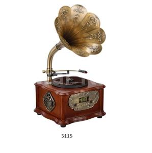 Antique Vintage Réplique Gramophone Phonographe Bois Métal Idéal Pour La Décoration Ou Showpiece - Product Image 1