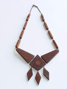 Collar con colgante de madera natural para hombre y mujer - Product Image 2