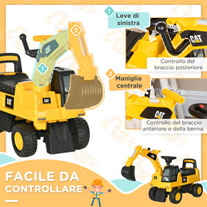 HOMCOM Jouet Bulldozer pour enfants de 1 à 3 ans avec pelle et conteneur, sans batterie, jaune - Product Image 5