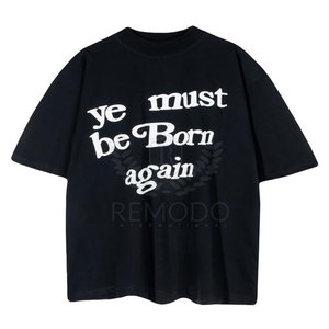 เสื้อยืดแขนสั้นพิมพ์ลายพัฟฟ์ผ้าฝ้ายคุณภาพสูง 100% ระบายอากาศได้ดี เหมาะสำหรับฤดูร้อน สไตล์ลำลองสำหรับผู้หญิง รับบริการ OEM - Product Image 1