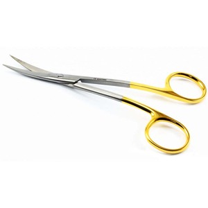 Ciseaux TC LaGrange courbés 11 cm cisailles chirurgicales tissu doré gomme dentaire ciseaux LaGrange - Product Image 1