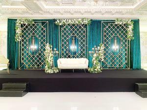 Maravillosa decoración de escenario con paredes de velas Escenario DE BODA asiático Paredes de velas metálicas Diseñador Boda Vela Paredes Decoración de escenario - Product Image 3