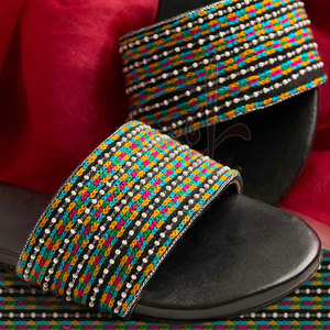 Sandalias de Moda Personalizables con Diseño de Tiras de Terciopelo de Gamuza Multicolor, Antideslizantes, Estampadas, de Alta Calidad - Product Image 4