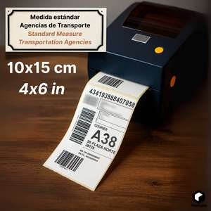 Paquete de 1000 Etiquetas Adhesivas Térmicas Sensibles al Calor, Resistentes al Agua, Impresión UV, Tamaño Personalizado 10x15 cm, Zig Zag, para Mensajería y Comestibles - Product Image 4