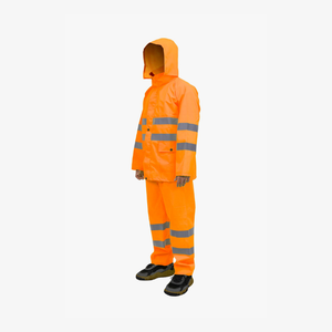 Ensemble de pantalons de pluie imperméables légers et durables à haute visibilité réfléchissants pour les vêtements de travail de sécurité industrielle en plein air - Product Image 1