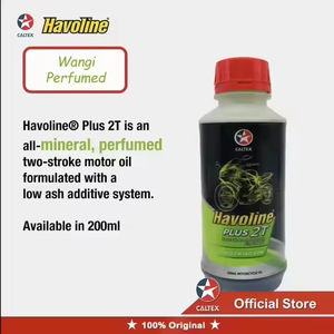 Havoline Plus 2T 200ML High Performance Mineral <b>Two</b>-<b>Stroke</b> Engine <b>Oil</b> for Motorcycles Caltex Plastic Lubricant - Product Image 3