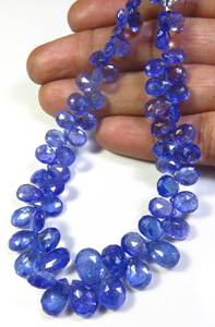 La mejor colección de cuentas facetadas de tanzanita azul Natural, hebra de 8 ", gemas de pera de 6-11mm para collar de joyería, piedras preciosas sueltas - Product Image 4