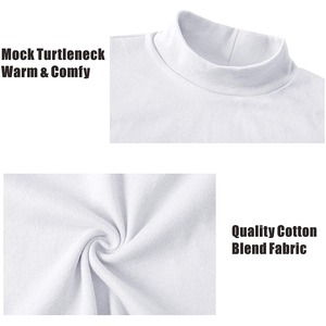 Vêtements d'hiver pour hommes avec logo personnalisé chemise à col haut coupe ajustée t-shirt vierge à manches longues et col roulé uni - Product Image 4