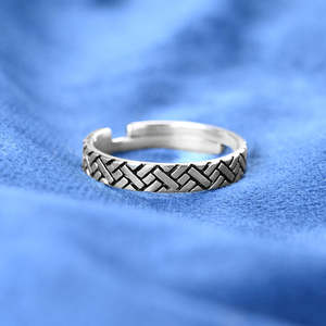 Anillos de Plata de Ley 925 de Primera Calidad para Hombre, Chapados en Rodio con Incrustaciones de Turquesa y Circonio con Patrón Geométrico para Bodas - Product Image 3
