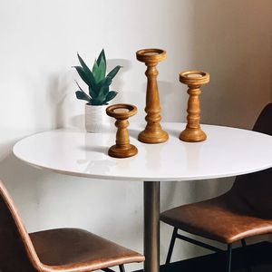 Respetuoso con el medio ambiente, pilares de madera, estilo Pedestal, portavelas elegantes para vajilla, portavelas elegante de madera, gran oferta - Product Image 3