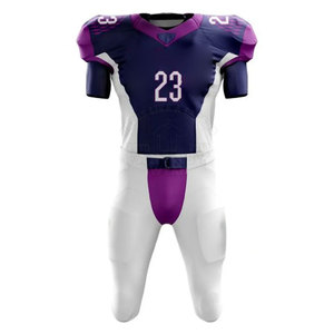 Ensemble d'uniformes de football américain durable, maillot et pantalon de football personnalisés, tissu respirant et anti-humidité, équipe - Product Image 1
