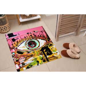 Tapis imprimé motif graffiti oculaire - Moderne, coloré, épais, décoration intérieure, avec poils doux - Product Image 5
