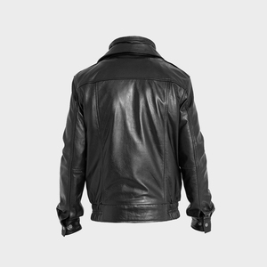 High Quality Men Stylish Sheep Leather <b>Racer</b> <b>Jacket</b> Custom Design Embroidery Comfortable Soft Waterproof Breathable Front Logo - Product Image 4