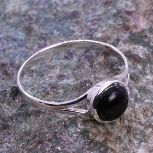 Onyx noir 925 argent Sterling Onyx noir pierre précieuse naturelle bague en cristal faite à la main bijoux pour femmes - Product Image 2