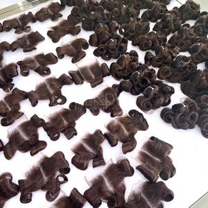 Vente chaude Bouncy Color 100% Vietnamien Vierge Cheveux Humains Fermeture Ensemble Cheveux Tissage Extensions Machine Double Trame - Product Image 6