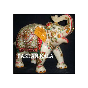Gorgeous Gold Painted Marble <b>Elephant</b> Figure For Home <b>Decor</b> - Product Image 1