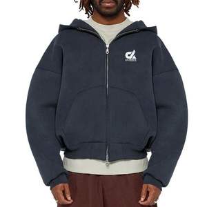 Sweat à capuche zippé personnalisé unisexe Boxy Zipper Blanks 400 Gsm sweat à capuche 100% coton lourd polaire recadrée hommes sweats à capuche zippés pour hommes - Product Image 1