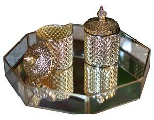 Plateau en métal de haute qualité avec poignées florales Ensembles d'ustensiles de cuisine antiques en laiton, assiettes de mariage, vaisselle, fabricant en gros, fournisseur - Product Image 4