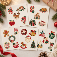 Autocollants de Noël personnalisés, 5 feuilles par ensemble, 20 motifs par feuille, étiquettes d'emballage pour les fêtes