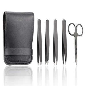 Ensemble de pinces à épiler en gros, lot de 5 pinces à épiler et ciseaux en acier inoxydable, ensemble de toilettage - Product Image 2