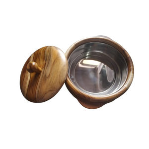 Cacerola de madera de diseño redondo para servir con tapa Warm Keeper que sirve olla de madera de Venta caliente a precio mayorista de La India - Product Image 3