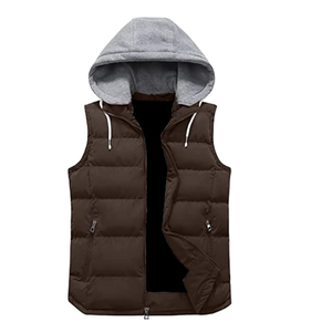 Gilet à capuche recadrée avec logo imprimé personnalisé Gilet d'hiver sans manches avec fermeture éclair et vêtements d'extérieur moelleux par Daffodils - Product Image 4
