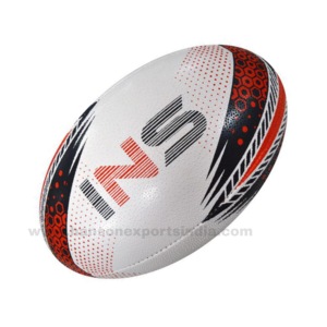 Ballon de rugby d'entraînement professionnel en caoutchouc synthétique 3 plis, logo de club personnalisé, vessie Super Enkay, haute rétention d'air, durable, longue durée - Product Image 6