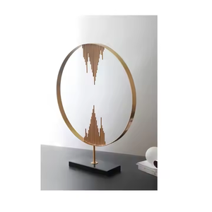 ประติมากรรมโลหะสำหรับตกแต่งโต๊ะดีไซน์แบบแฮนด์เมดสำหรับตกแต่งโต๊ะด้วยทองและฐานสำหรับประติมากรรมตกแต่งห้องนั่งเล่น - Product Image 3