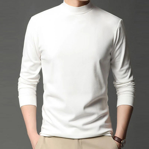 Winter Thick Warm Turtleneck <b>Tshirt</b> Men's T-shirts Tops Custom Slim Undershirt Men <b>Long</b> Sleeve T Shirt - Product Image 2